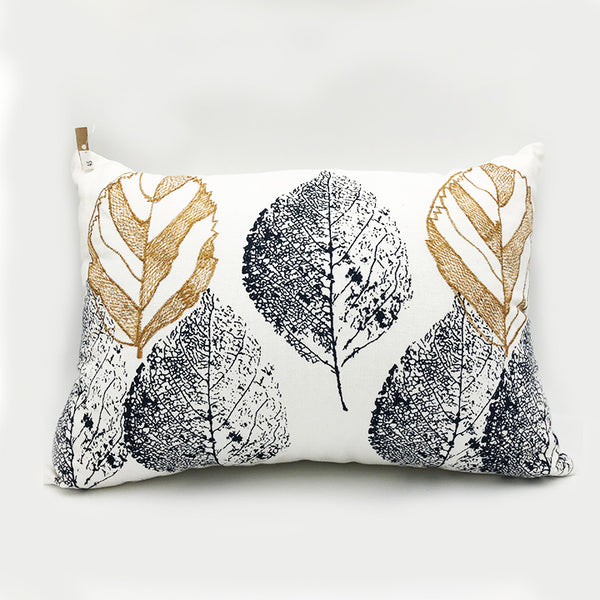 Black and Gold Leaf Pillow